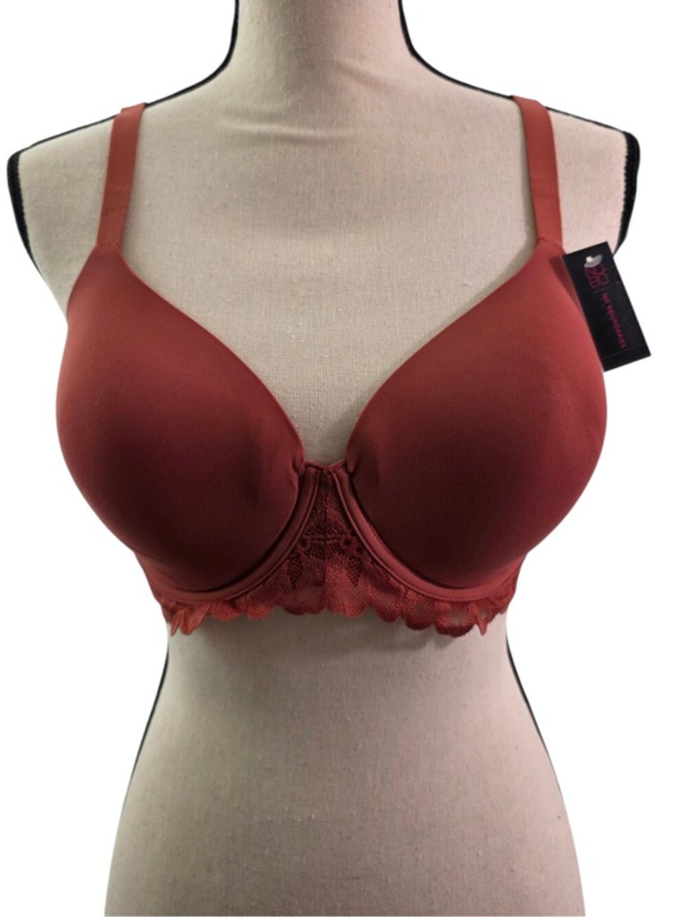 No Boundaries Stretch Cup Flexible Comfort Wire Lace Trim T-Shirt Bra – Size 38C